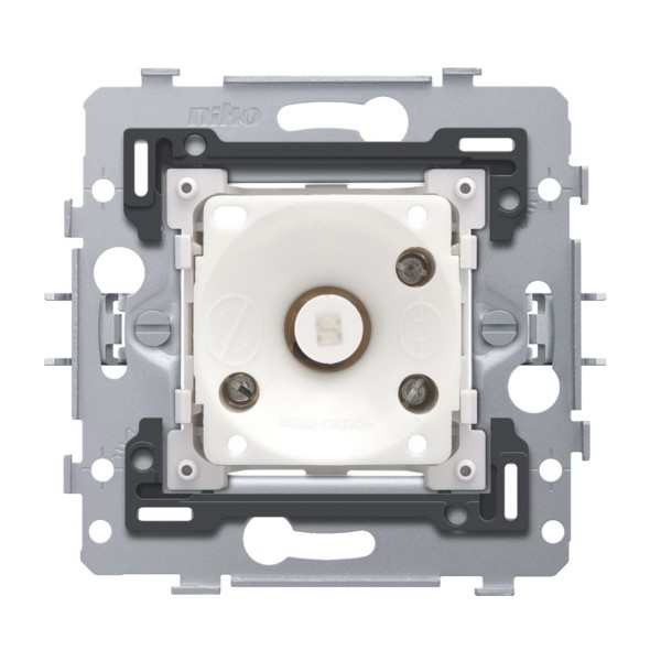 NIKO - Spínač č.6 prístoj, hĺbka 24,5mm, Jantárová LED objímka E10, automatické svorky do 2,5 mm², do 10A s rozperkami - 170-740