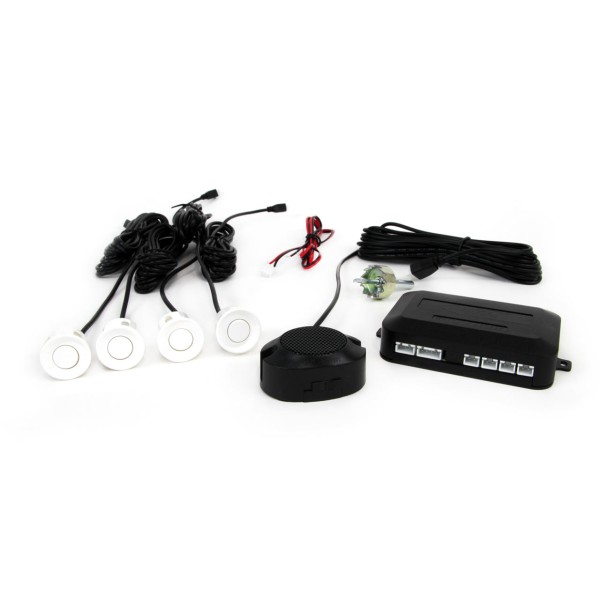 Parkovacie snímače 4-senzorové_BIELE_Akustické - BASIC (22/25mm_12V)