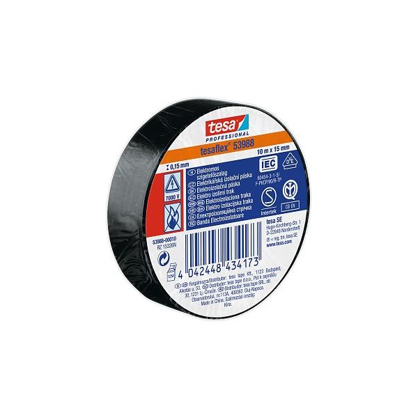 Páska izolačná PVC čierna - 15mm/10m - TESA 53988-00010