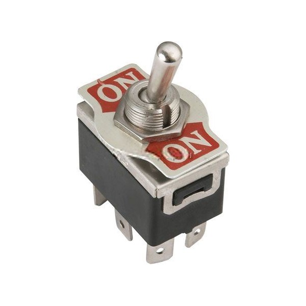 Prepínač páčkový 12mm - 250V_10A_ON-ON_s krytom - KN3(C)-202AP