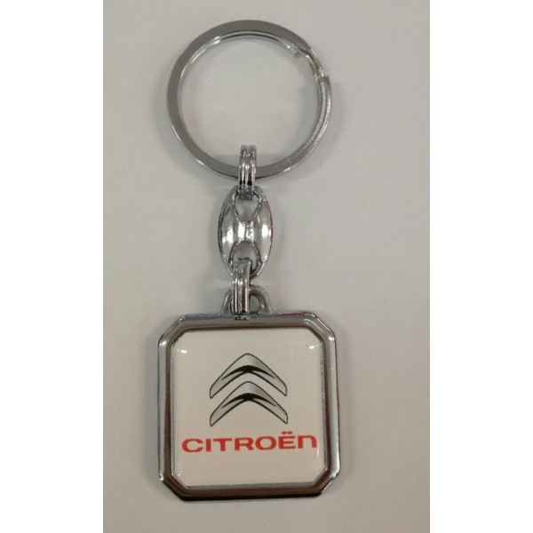 Prívesok na kľúče - CITROEN - Biely_Hranatý