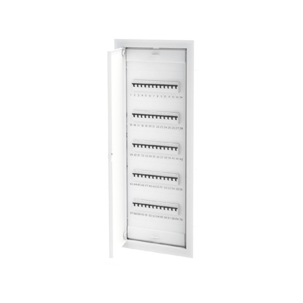 Rozvádzač 70 pozícií_400V_63A_878x368 mm_IP40_biele dvierka kov_DIN lišta_pod omietku - Mandeks RB24