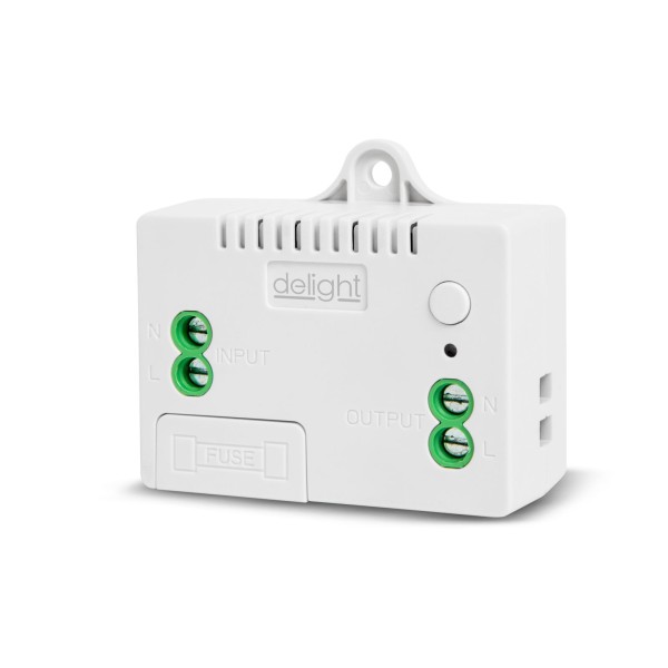 Spínač bezdrôtový 230VAC KINETIC_Ovládacia jednotka do 500W_100m_433Mhz_max.500W_biely matný - Delight 55356