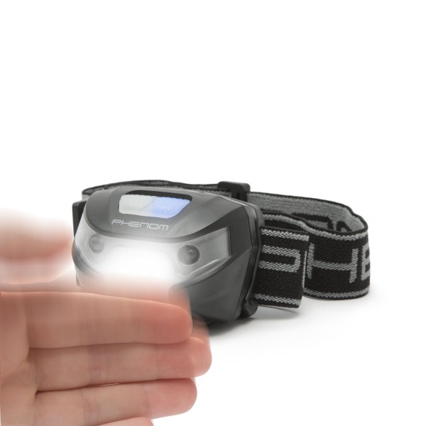 Svietidlo - Čelovka nabíjacia_LED_120Lum_1200mA_IPX4_3 MÓDY_55g_Sklápanie_microUSB 30cm - PHENOM