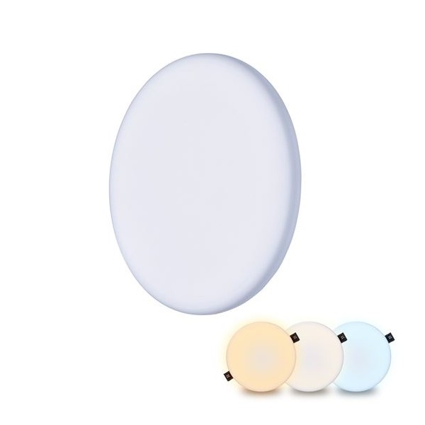 Svietidlo - Podhľadové bodové LED_230V_20W_3000/6000/9000K_1800lm_160°_IP44_170x11mm_BIELE - WD222