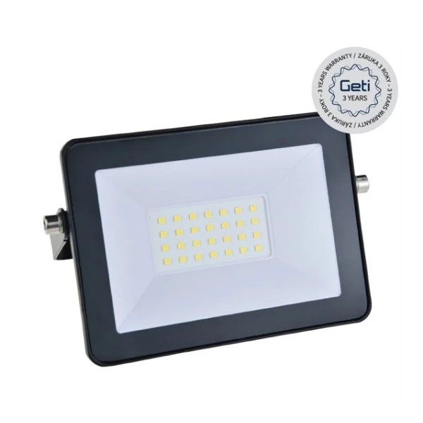 Svietidlo reflektor LED 20W_4000K_120°_1700lm_IP65_155x115x29mm_černy - GETI GLF20