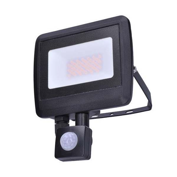 Svietidlo reflektor LED/PIR 30W_BIELA neutrálna_120°_2400lm_IP44_čierny - WM-30WS-O