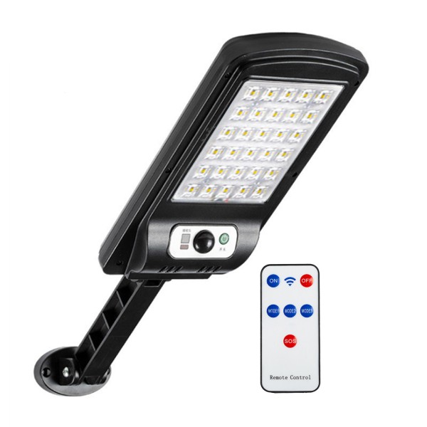 Svietidlo solárne záhradné_LED s PIR_30W_6000K_120°_IP66_230x120x40mm + DO_čierne