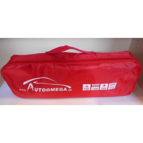 Taška povinnej výbavy AUTOOMEGA červená (SET-Lekárnička, lano, trojuholník, vesta_48x18x12cm)