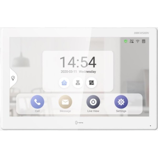VRÁTNIK - HIKVISION IP_Monitor 10"_BIELY_WIFI_Hadsfree_Intercom_Android_POE_1GB - DS-KH9510-WTE1