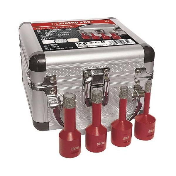 Vyrezávač otvorov - 6-8-10-12 mm, M14, diamant, korunky - Strend Pro Premium, DCB11S2