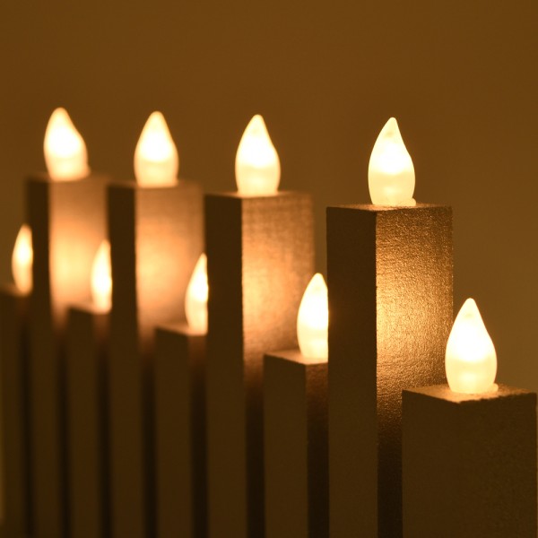 Vianoce - Svietnik strieborný - 9ks LED_ BIELA teplá_IP44_Timer (6h ON/18h OFF) - RETLUX RXL 374