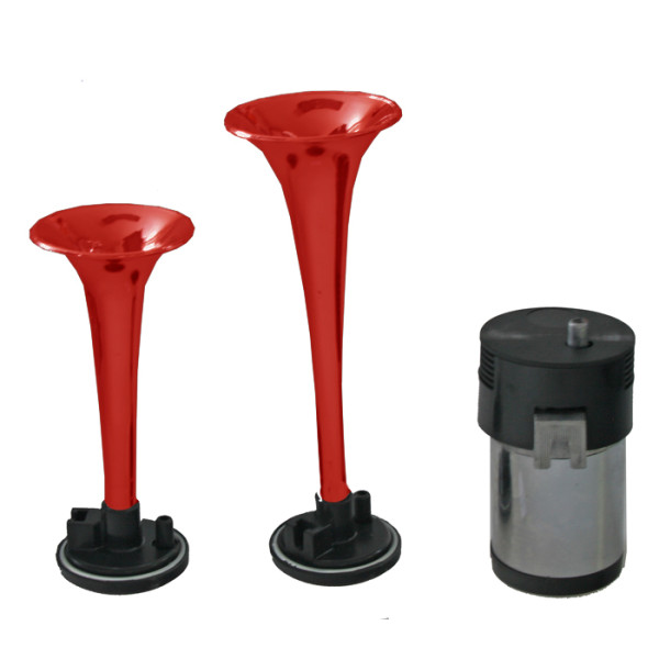 2-tónová fanfára 220mm, 12V s kompresorem červená ECE R28