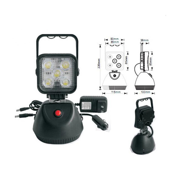 AKU LED světlo s magnetem, 5x3W, 220x115mm