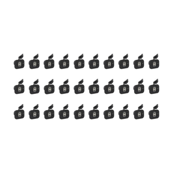 Balení 20ks 2x USB nabíječka (zásuvka) voděodolná do panelu